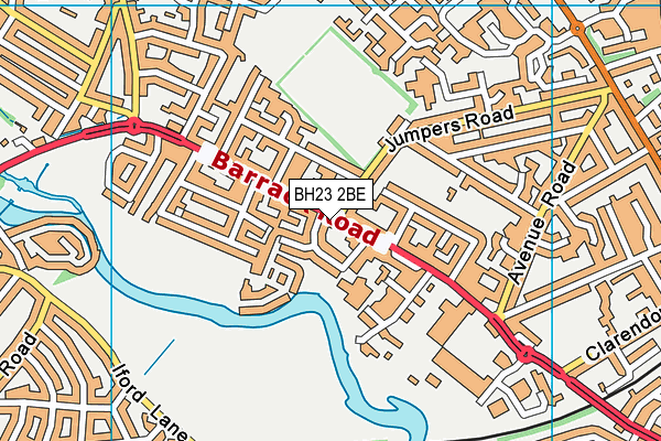 BH23 2BE map - OS VectorMap District (Ordnance Survey)