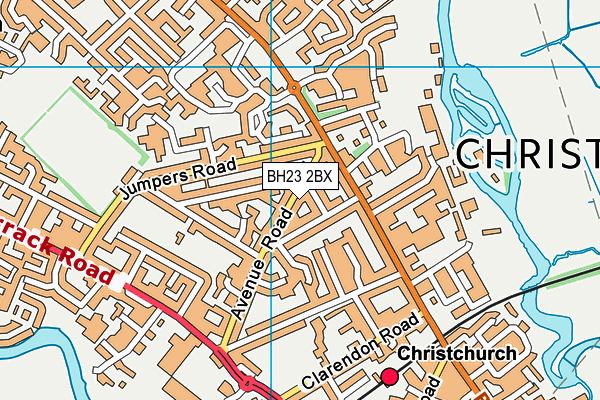BH23 2BX map - OS VectorMap District (Ordnance Survey)