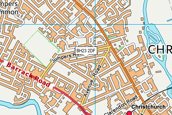 BH23 2DF map - OS VectorMap District (Ordnance Survey)