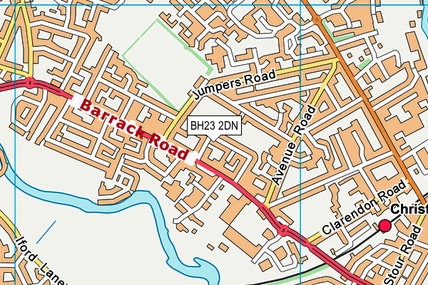 BH23 2DN map - OS VectorMap District (Ordnance Survey)