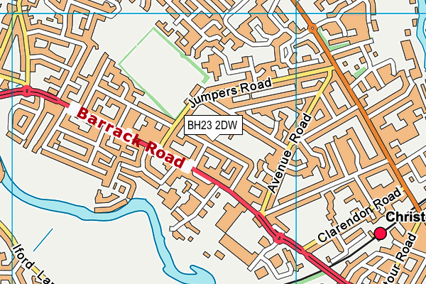 BH23 2DW map - OS VectorMap District (Ordnance Survey)