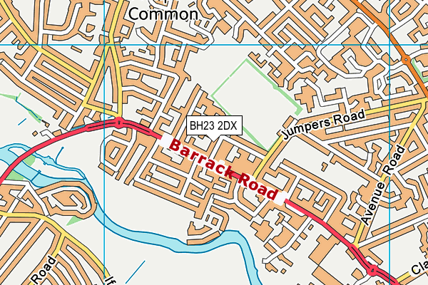 BH23 2DX map - OS VectorMap District (Ordnance Survey)