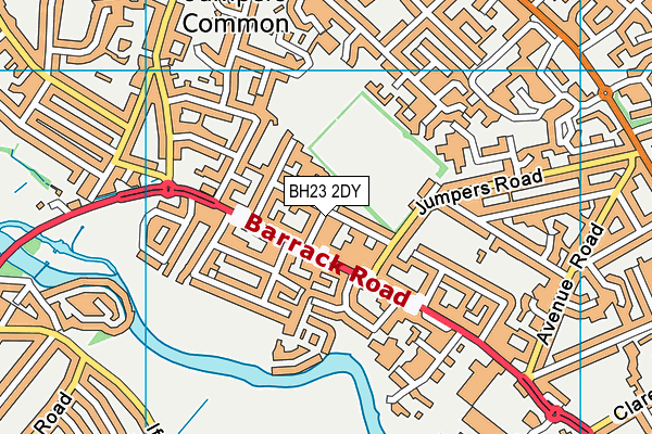 BH23 2DY map - OS VectorMap District (Ordnance Survey)