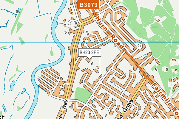 BH23 2FE map - OS VectorMap District (Ordnance Survey)