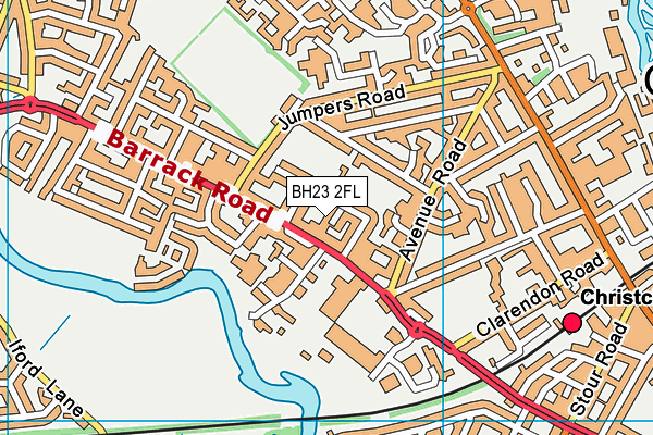 BH23 2FL map - OS VectorMap District (Ordnance Survey)