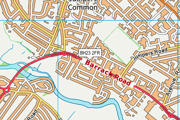 BH23 2FR map - OS VectorMap District (Ordnance Survey)