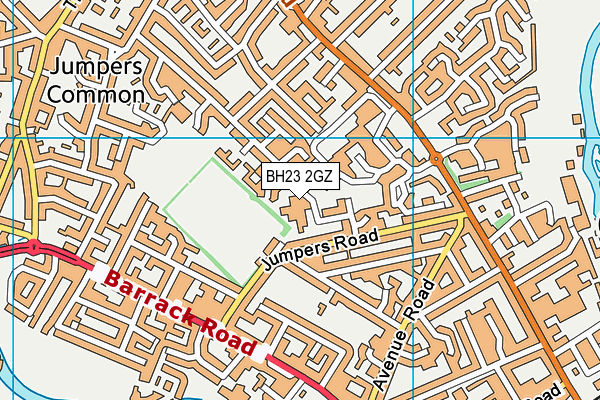 BH23 2GZ map - OS VectorMap District (Ordnance Survey)