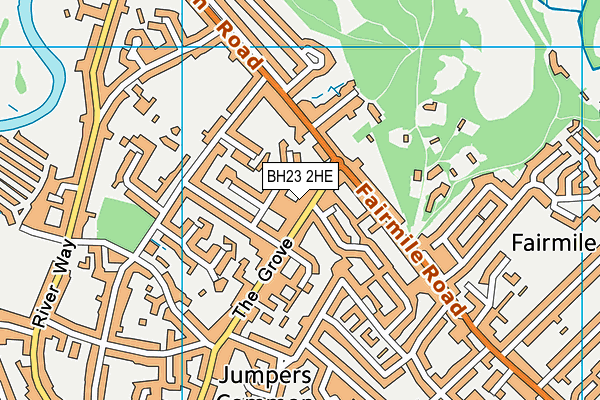 BH23 2HE map - OS VectorMap District (Ordnance Survey)