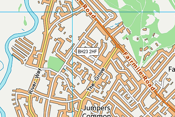 BH23 2HF map - OS VectorMap District (Ordnance Survey)