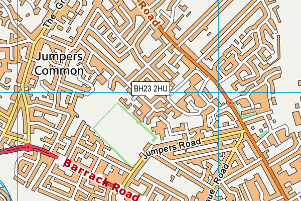 BH23 2HU map - OS VectorMap District (Ordnance Survey)