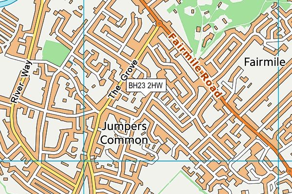 BH23 2HW map - OS VectorMap District (Ordnance Survey)