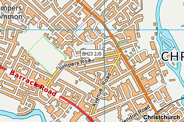 BH23 2JS map - OS VectorMap District (Ordnance Survey)