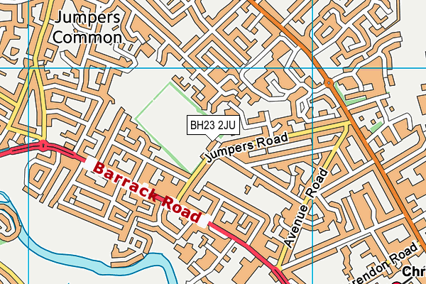 BH23 2JU map - OS VectorMap District (Ordnance Survey)