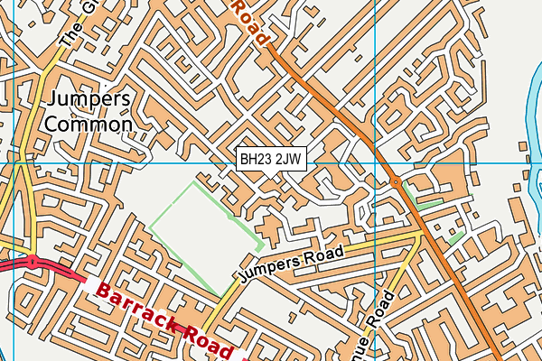 BH23 2JW map - OS VectorMap District (Ordnance Survey)