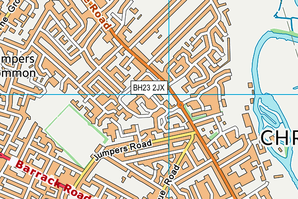 BH23 2JX map - OS VectorMap District (Ordnance Survey)