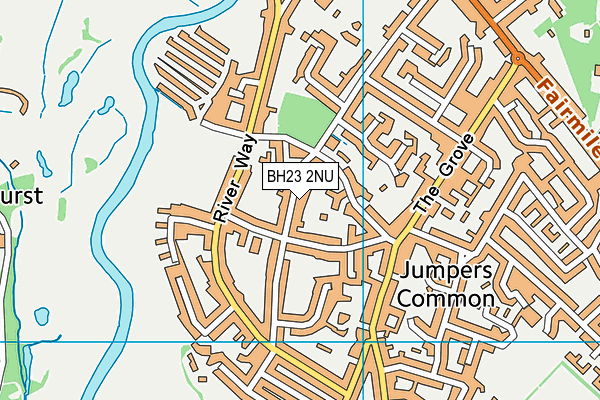 BH23 2NU map - OS VectorMap District (Ordnance Survey)