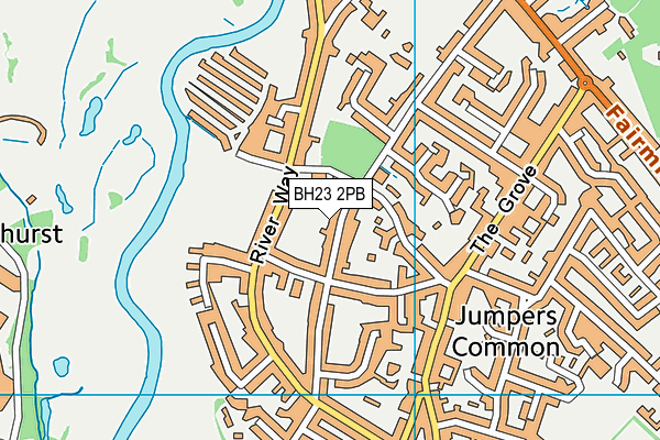 BH23 2PB map - OS VectorMap District (Ordnance Survey)