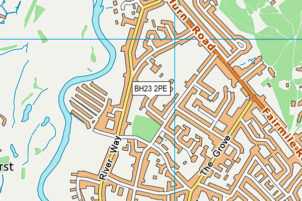 BH23 2PE map - OS VectorMap District (Ordnance Survey)