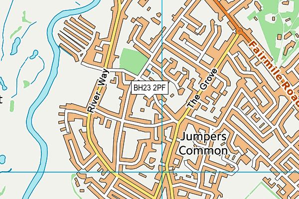 Riverway Recreation Ground map (BH23 2PF) - OS VectorMap District (Ordnance Survey)