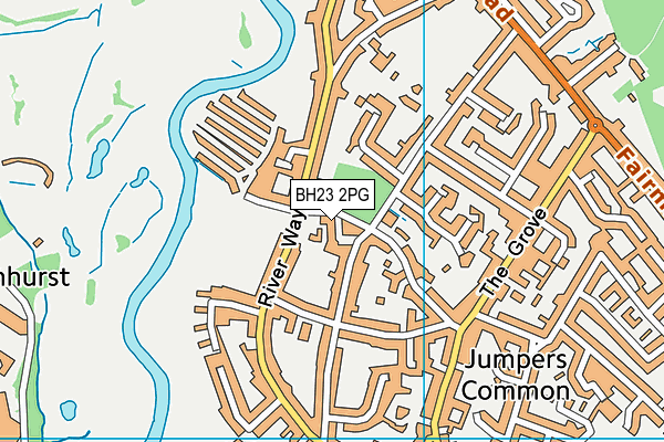 BH23 2PG map - OS VectorMap District (Ordnance Survey)