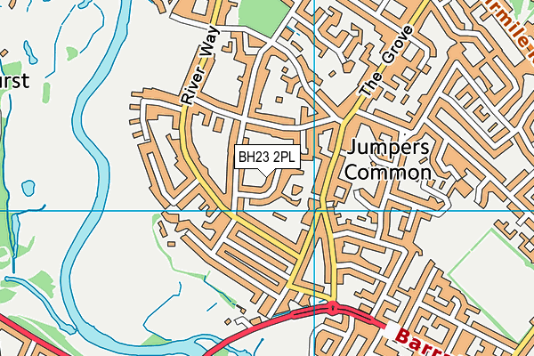 BH23 2PL map - OS VectorMap District (Ordnance Survey)