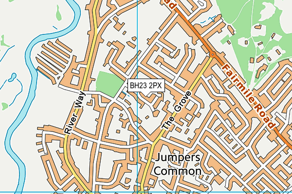 BH23 2PX map - OS VectorMap District (Ordnance Survey)