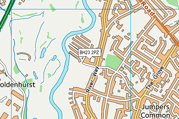 BH23 2PZ map - OS VectorMap District (Ordnance Survey)