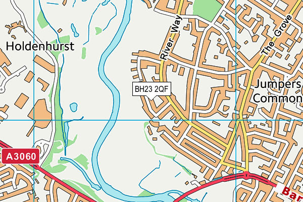 BH23 2QF map - OS VectorMap District (Ordnance Survey)