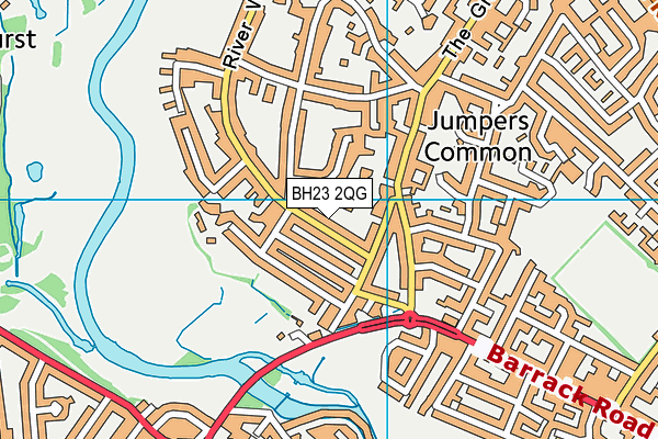 BH23 2QG map - OS VectorMap District (Ordnance Survey)