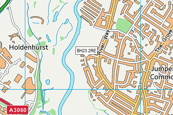 BH23 2RE map - OS VectorMap District (Ordnance Survey)