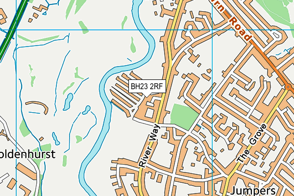BH23 2RF map - OS VectorMap District (Ordnance Survey)