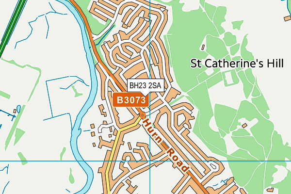 BH23 2SA map - OS VectorMap District (Ordnance Survey)