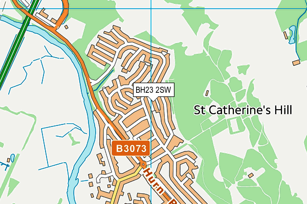 BH23 2SW map - OS VectorMap District (Ordnance Survey)