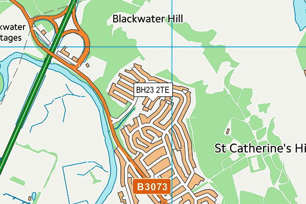 BH23 2TE map - OS VectorMap District (Ordnance Survey)