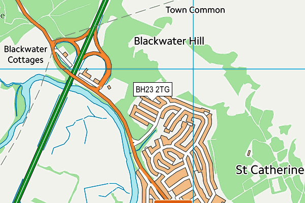 BH23 2TG map - OS VectorMap District (Ordnance Survey)