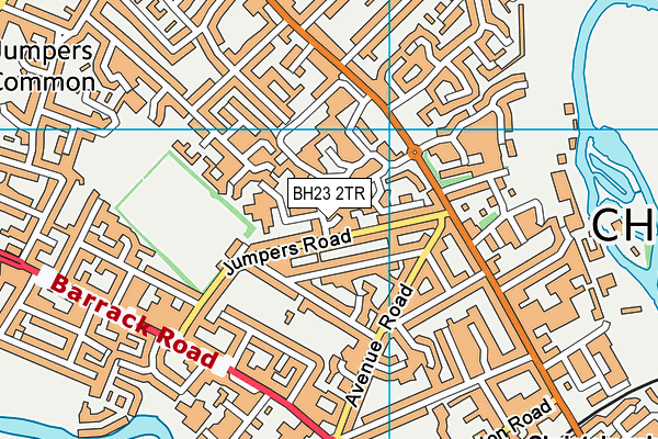 BH23 2TR map - OS VectorMap District (Ordnance Survey)