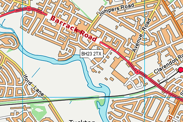 BH23 2TX map - OS VectorMap District (Ordnance Survey)