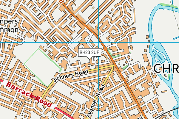 BH23 2UF map - OS VectorMap District (Ordnance Survey)