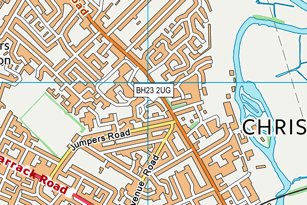 BH23 2UG map - OS VectorMap District (Ordnance Survey)