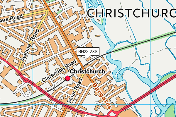 BH23 2XS map - OS VectorMap District (Ordnance Survey)