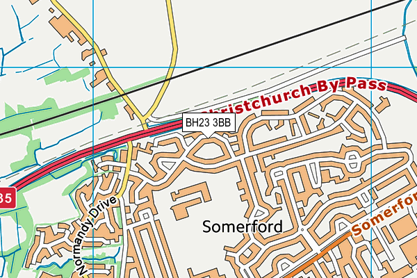 BH23 3BB map - OS VectorMap District (Ordnance Survey)