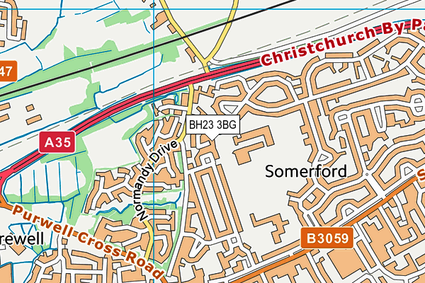 BH23 3BG map - OS VectorMap District (Ordnance Survey)