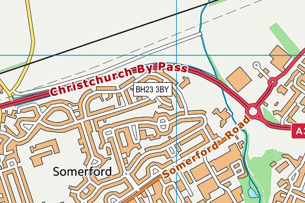 BH23 3BY map - OS VectorMap District (Ordnance Survey)