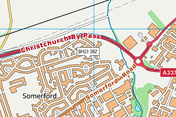 BH23 3BZ map - OS VectorMap District (Ordnance Survey)