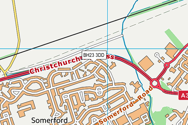 BH23 3DD map - OS VectorMap District (Ordnance Survey)