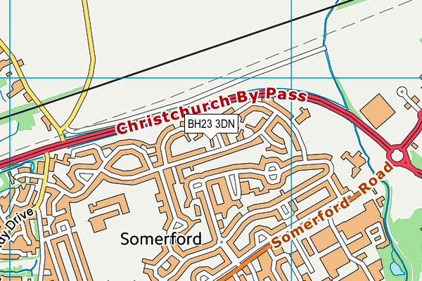 BH23 3DN map - OS VectorMap District (Ordnance Survey)