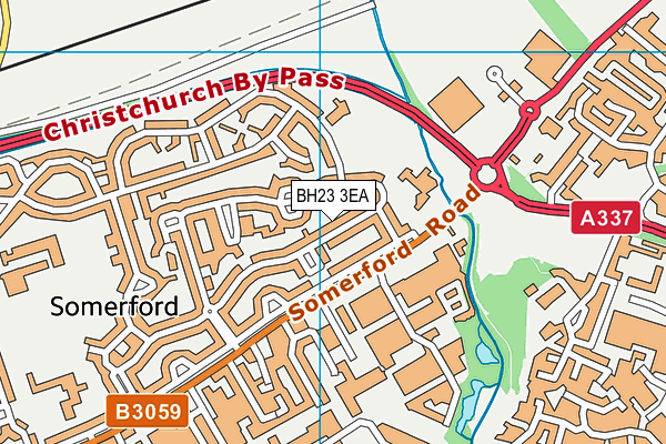 BH23 3EA map - OS VectorMap District (Ordnance Survey)