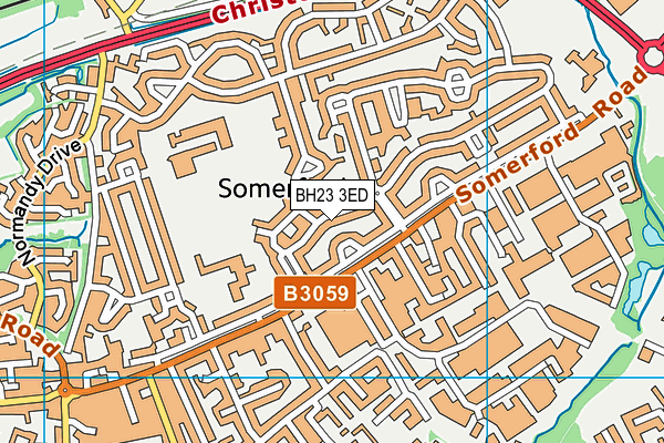 BH23 3ED map - OS VectorMap District (Ordnance Survey)