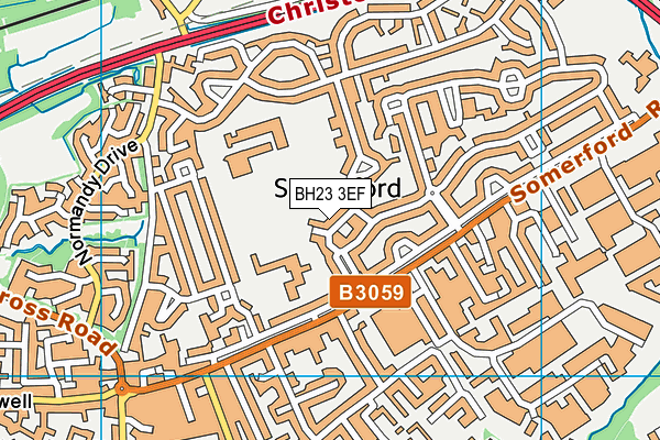 BH23 3EF map - OS VectorMap District (Ordnance Survey)