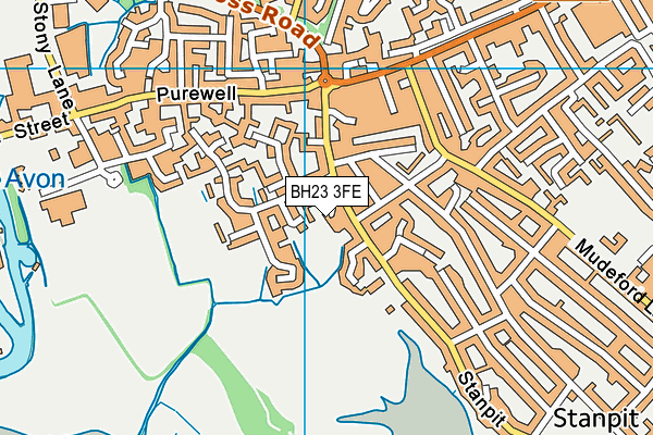 BH23 3FE map - OS VectorMap District (Ordnance Survey)